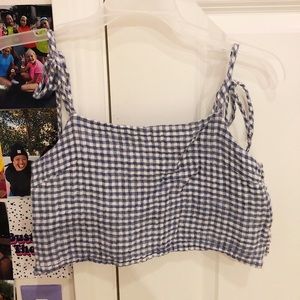 brandy melville: checkered tie string top
